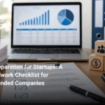 Audit preparation for startups checklist with financial documents, laptop, calculator, and business records organized for pre-fieldwork audit readiness-SGGK