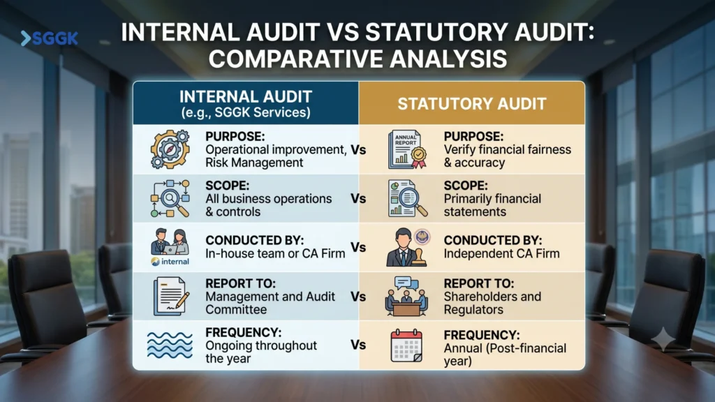 Internal Audit vs Statutory Audit Comparison