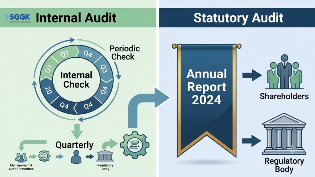 Internal audit vs statutory audit.